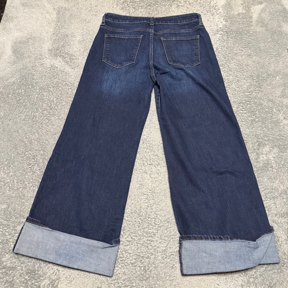 Kut From The Kloth Meg Fab Ab Wide Leg Crop Jeans Womens 10 Cuff Dark - Picture 3 of 11